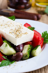 Fototapeta na wymiar Authentic Greek salad