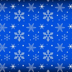 Fototapeta na wymiar The pattern seamless of snowflakes abstract on a blue background. Idea design for Christmas and New Year in the winter season.