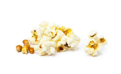 Cheese popcorn isolated on a white background