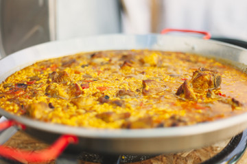 Cooking paella on the outside