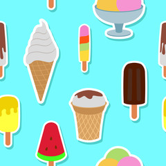Seamless pattern with ice cream for your design