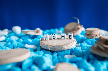 word home made with wooden letters. Wooden illustration blackground - 167663788