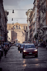 Naklejka na ściany i meble Traffico in Via Nazionale, Roma