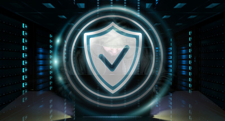 Hacker accessing to personal data information with a computer 3D rendering