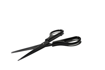A pair of all black scissors