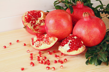Rosh hashanah (jewesh New Year holiday) concept - pomegranate
