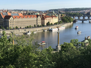 Fototapeta na wymiar Bridge over the Vltav river