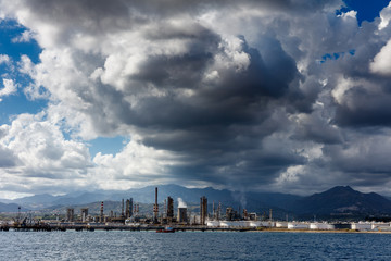 Zone industrielle de Milazzo, Sicile Italie