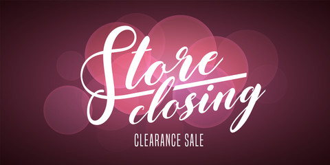Vector lettering for store closing illustration