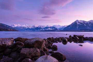 niesen at lake thun i purple