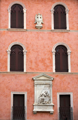 Fototapeta na wymiar Verona - Casa della Pieta on Piazza dei Signori the civic and political heart of Verona, Italy