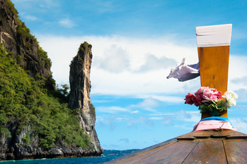 Scenics View of Chicken Island Formation from Boat
