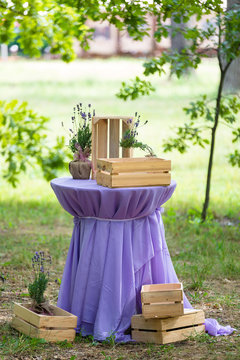 Lavender theme wedding decoration