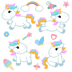 Obraz na płótnie Canvas Set of unicorn