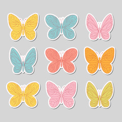Set of butterflies. Vector illustration.