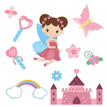 Fairy with magic design elements