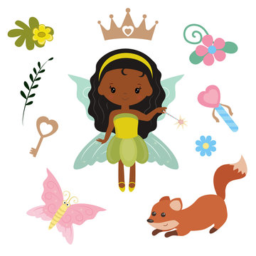 Fairy with magic design elements