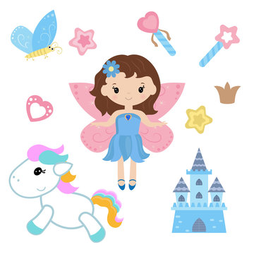 Fairy with magic design elements