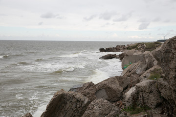 Fototapeta na wymiar Prison in Baltic sea at Karaosta.