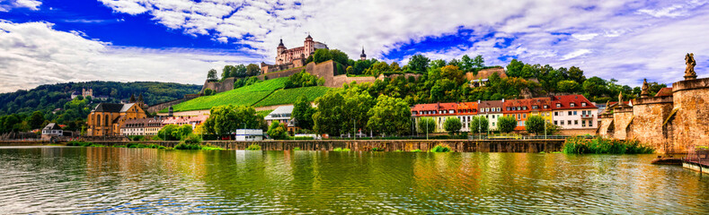 Fototapeta na wymiar Beautiful towns and places of Germany - picturesque Wurzburg, northen Bavaria