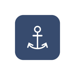 Anchor icon flat. White pictogram on dark background. Vector illustration symbol