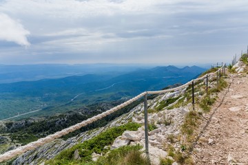 Fototapeta na wymiar Mountain path on the top of sveti Jure mountain