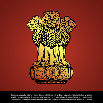 Make India Lion Logo Vector File Stock Vector (Royalty Free) 2046958940 |  Shutterstock