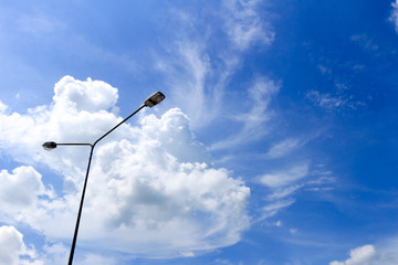 Lamps and bright sky