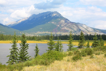 Scenic landscape in Jasper National Park in Alberta, Canada