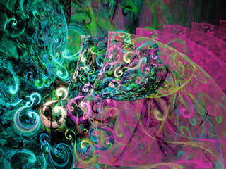 Abstract fractal background 3D rendering