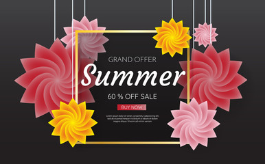summer sale template banner Vector background