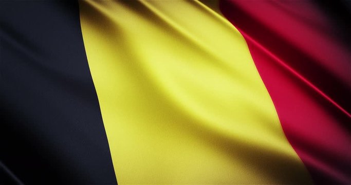 Belgium realistic national flag seamless looping waving animation