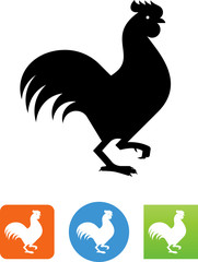 Rooster Strutting Icon - Illustration