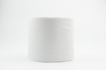 Roll of toilet paper or tissue isolated on white background
