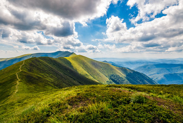 mountain ridge and valley in beautiful Carpathians