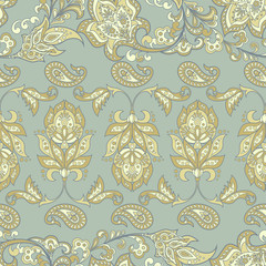 Ethnic Floral seamless pattern in indian style.