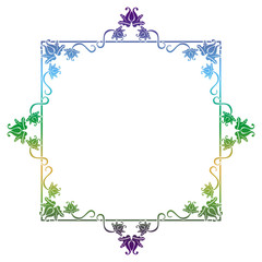 Beautiful gradient frame. Color silhouette frame for advertisements, wedding and other invitations or greeting cards. Raster clip art.