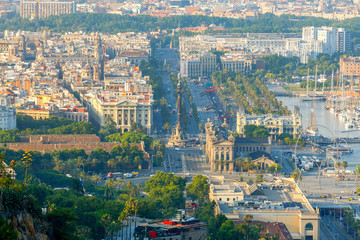 Aerial view of Barcelona.