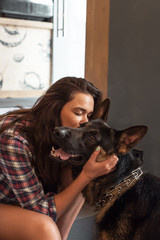 The girl and her gorgeous German shepherd