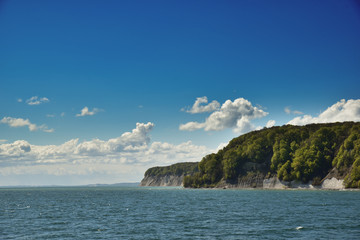 Fototapeta na wymiar White cliffs near Sassnitz on Rügen island in East Germany