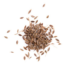 Pile of Caraway Seeds Isolated on White Background