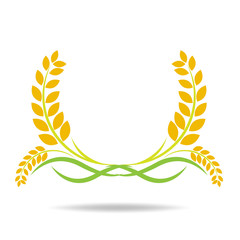 Rice organic Circle paddy grain products and healthy food design vector