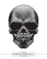Vector Human Horror Skull Art Illustration Isolated on White Background