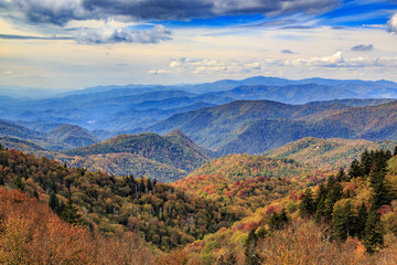 colorful mountain ridges in north caroline
