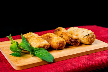 Homemade Spring rolls on a plate