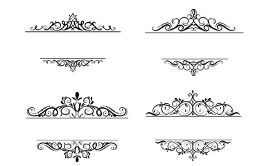 Vintage vector swirl frame set
