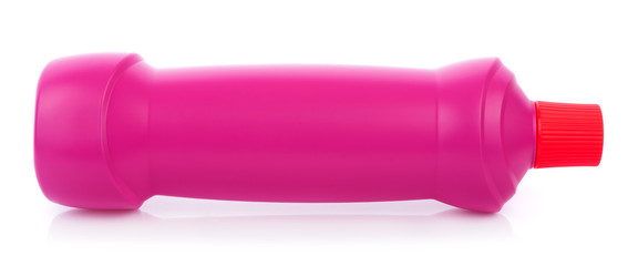 Plastic Pink Bottle on white background