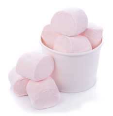 marshmallows on white background