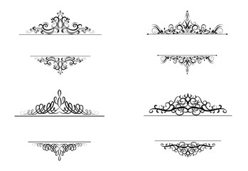 Vintage vector swirl frame set