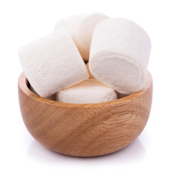 marshmallows on white background
